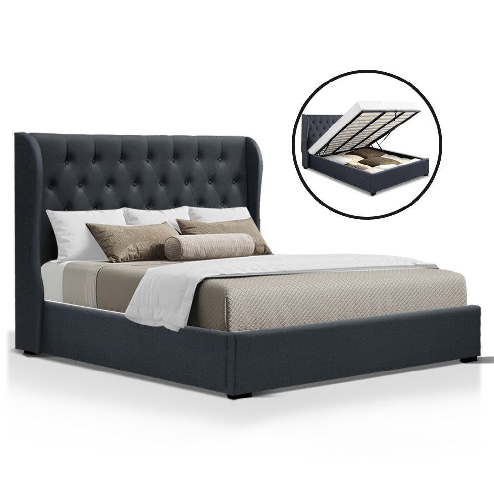 Artiss Bed Frame King Size Gas Lift Charcoal ISSA