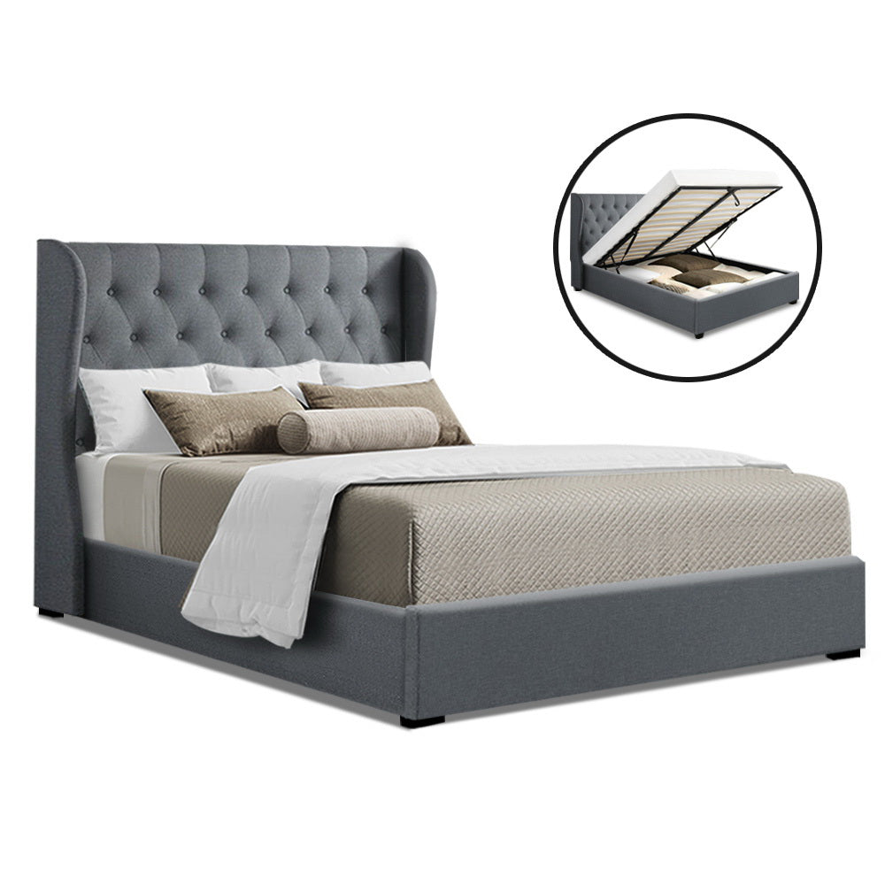 Artiss Bed Frame King Size Gas Lift Grey ISSA