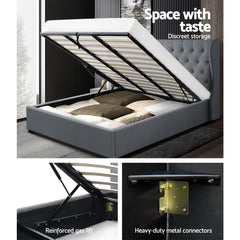 Artiss Bed Frame King Size Gas Lift Grey ISSA