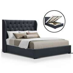 Artiss Bed Frame Queen Size Gas Lift Charcoal ISSA