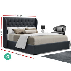 Artiss Bed Frame Queen Size Gas Lift Charcoal ISSA