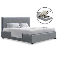 Artiss Bed Frame Double Size Gas Lift Grey NINO