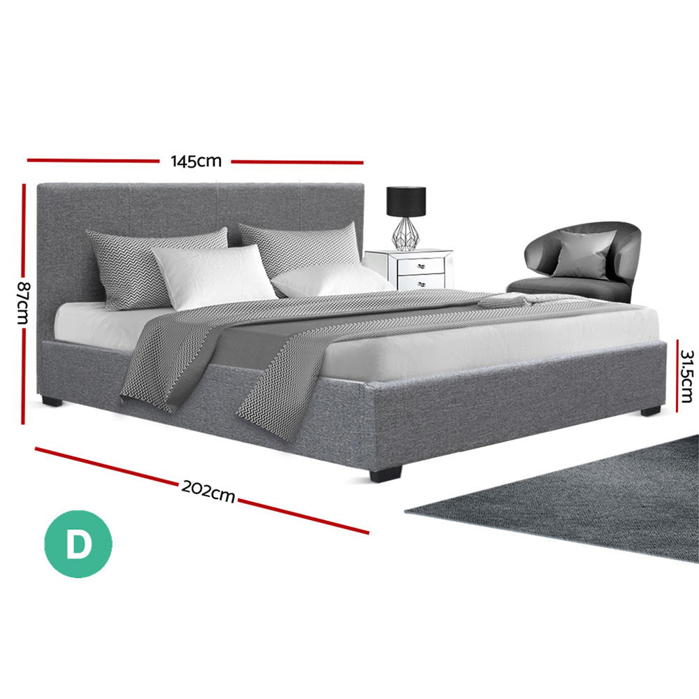 Artiss Bed Frame Double Size Gas Lift Grey NINO