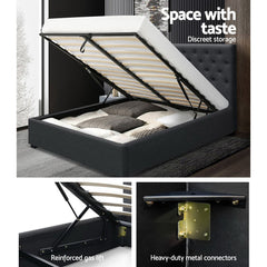 Artiss Bed Frame Double Size Gas Lift Charcoal VILA