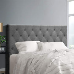 Queen Size Bed Head Headboard Bedhead Fabric Frame Base CAPPI Grey