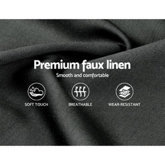 Tino Bed Frame Fabric - Charcoal Double