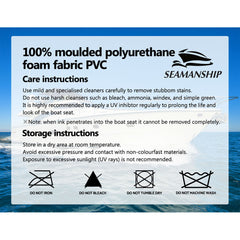 Seamanship 2X Folding Boat Seats Marine Seat Swivel Low Back 10cm Padding Grey