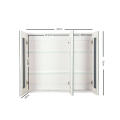 Cefito Bathroom Vanity Mirror with Storage Cabinet - White