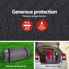 Weisshorn Self Inflating Mattress 10CM Camping Sleeping Mat Air Double Grey