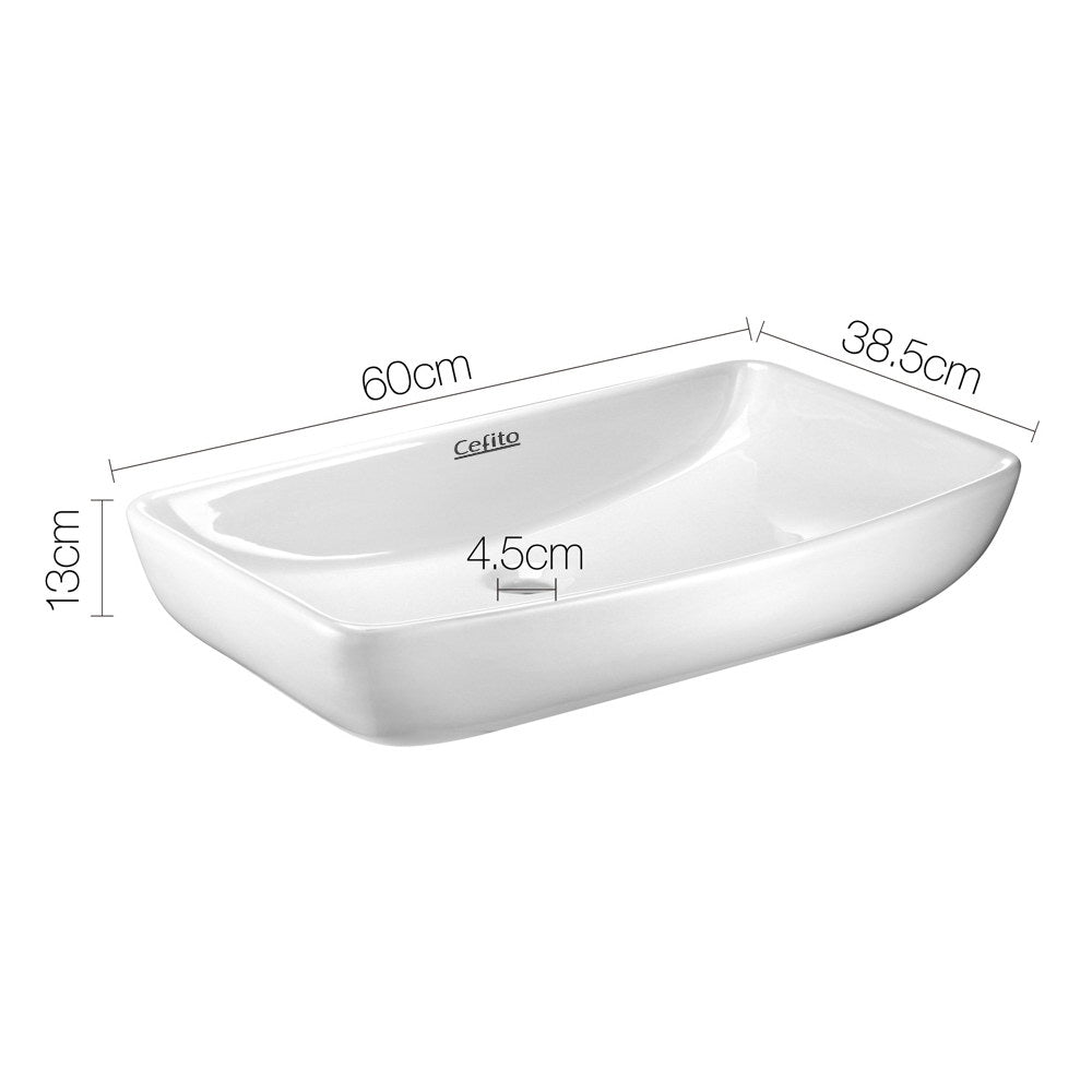 Cefito Bathroom Basin Ceramic Vanity Sink Hand Wash Bowl 60x38cm