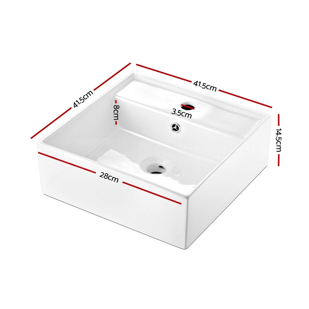 Cefito Bathroom Basin Ceramic Vanity Sink Hand Wash Bowl 41x41cm