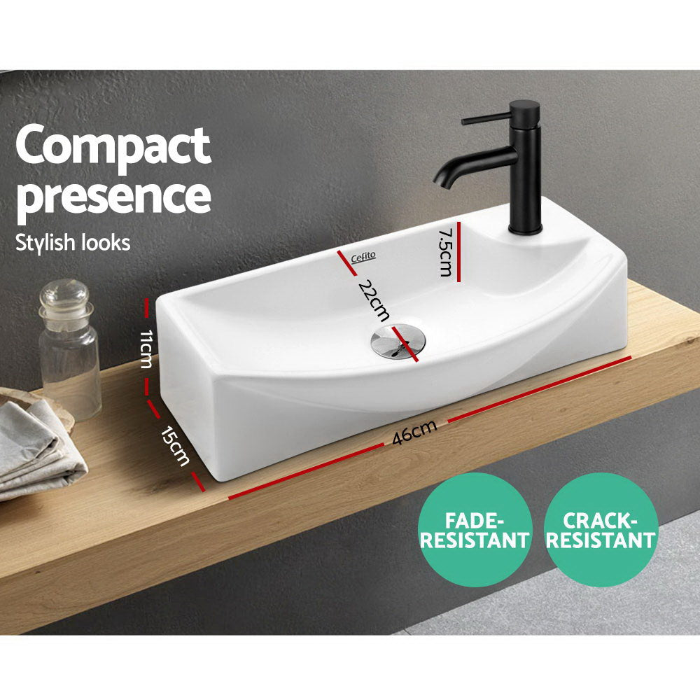 Cefito Bathroom Basin Ceramic Vanity Sink Hand Wash Bowl 45x23cm