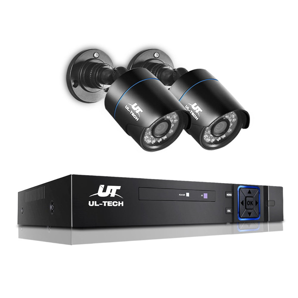 UL-tech CCTV Security System 4CH DVR 2 Cameras 1080p