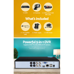 UL-tech CCTV Security System 4CH DVR 2 Cameras 1080p