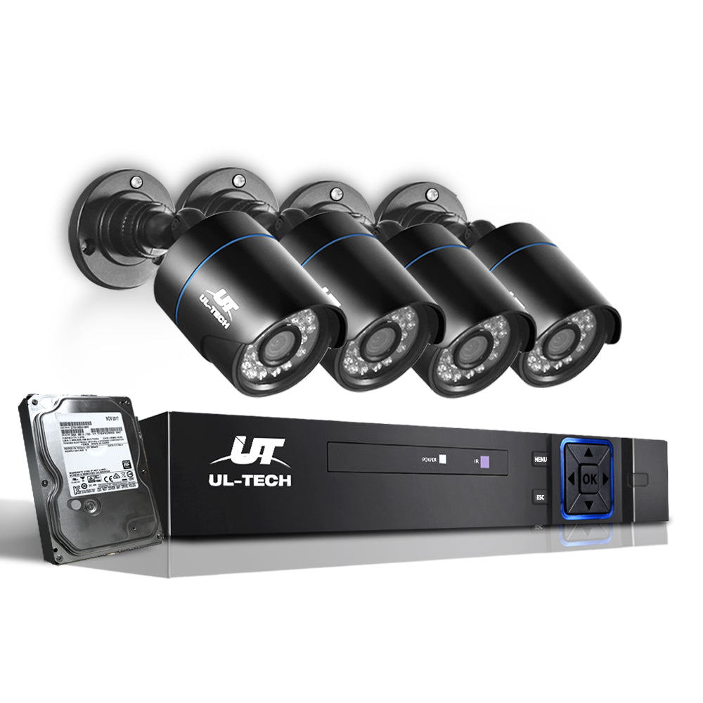 UL-tech CCTV Security System 8CH DVR 4 Cameras 1TB Hard Drive