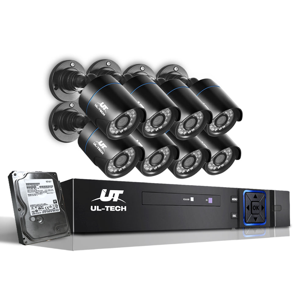 UL-tech CCTV Security System 8CH DVR 8 Cameras 1TB Hard Drive