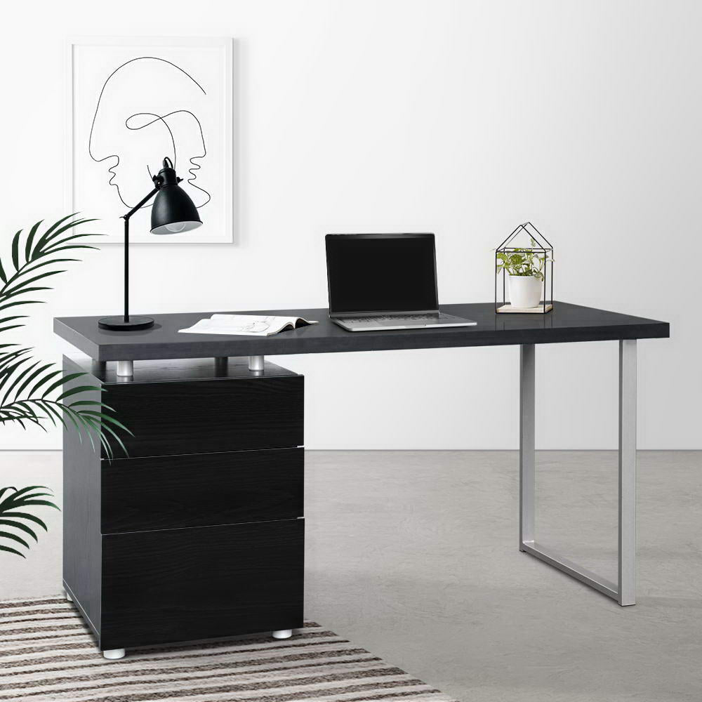 Artiss Computer Desk Drawer Black 140CM