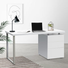 Artiss Computer Desk Drawer White 140CM