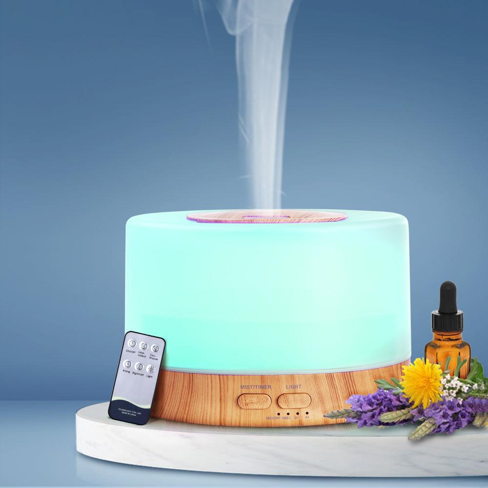 Devanti Aroma Diffuser Aromatherapy Light Wood 500ml
