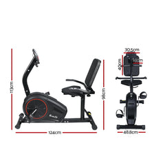 Everfit Exercise Bike Magnetic Recumbent Indoor Cycling Home Gym Cardio 8 Level