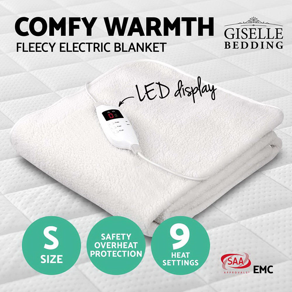 Giselle Bedding Single Size Electric Blanket Fleece