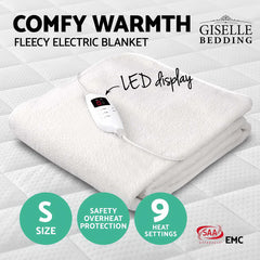 Giselle Bedding Single Size Electric Blanket Fleece