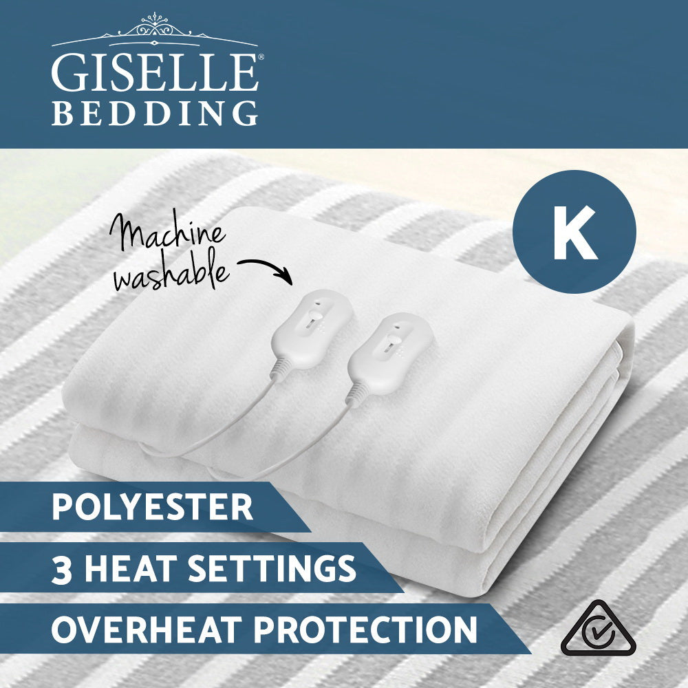 Giselle Bedding King Size Electric Blanket Polyester