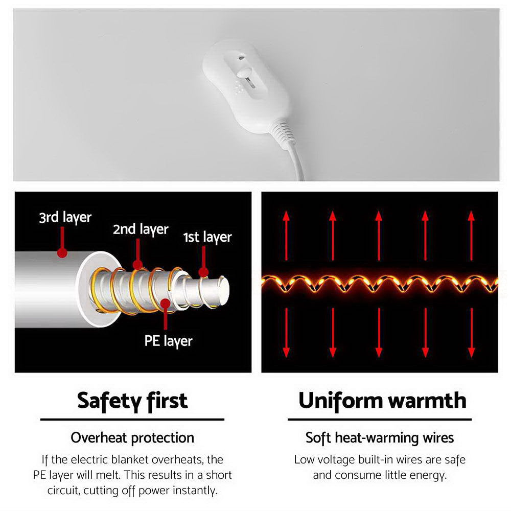 Giselle Bedding Single Size Electric Blanket Polyester