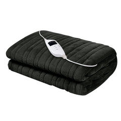 Giselle Bedding Heated Electric Throw Rug Fleece Sunggle Blanket Washable Charcoal