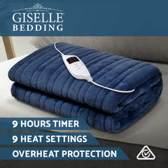 Giselle Bedding Electric Throw Blanket - Navy