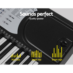 Alpha 61 Keys Electronic Piano Keyboard Digital Electric w/ Stand Beginner Silver