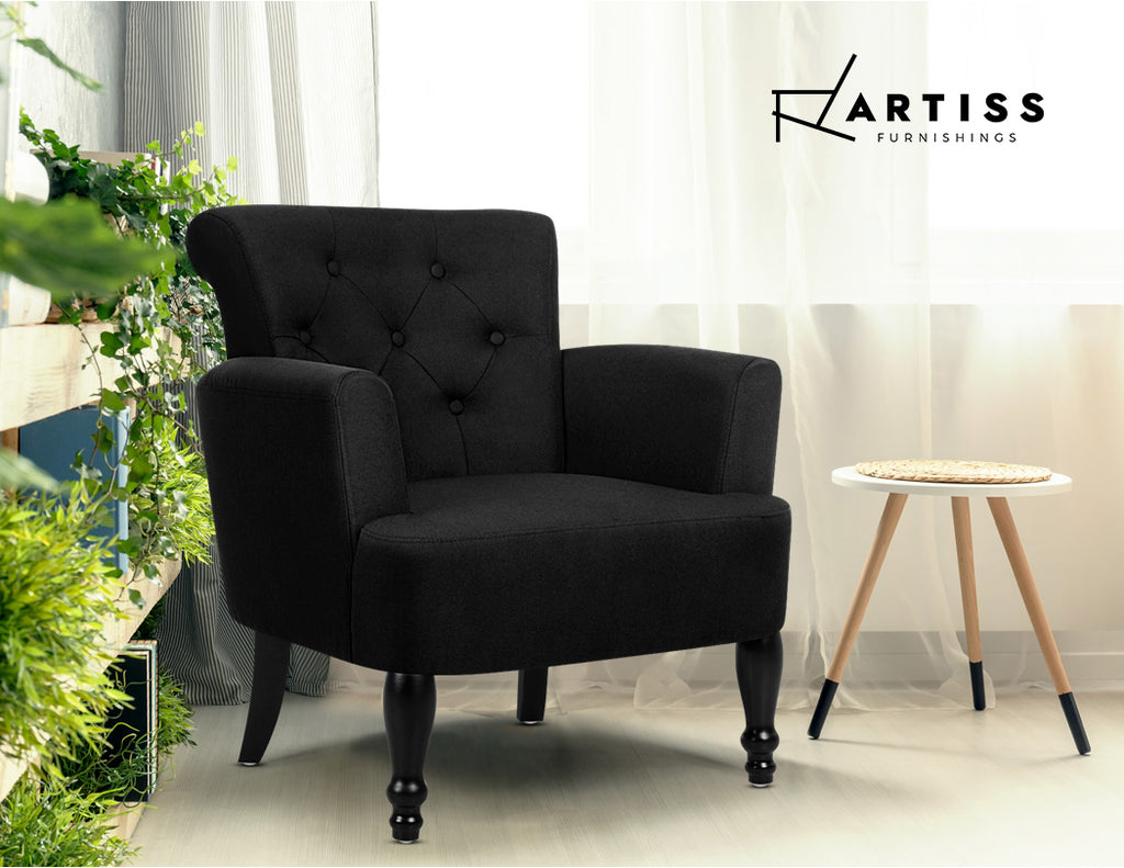 Artiss Armchair Wingback Charcoal Lothair