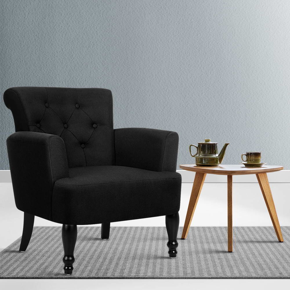Artiss Armchair Wingback Charcoal Lothair