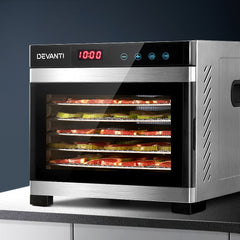Devanti 6 Trays Food Dehydrator Stainless Steel Tray