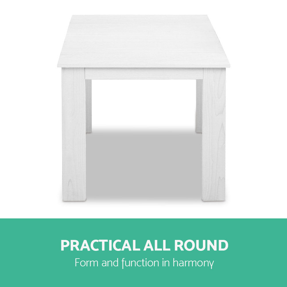 Gardeon Coffee Side Table Wooden Desk Outdoor Furniture Camping Garden White