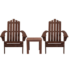Gardeon Outdoor Sun Lounge Beach Chairs Table Setting Wooden Adirondack Patio Chair Brwon