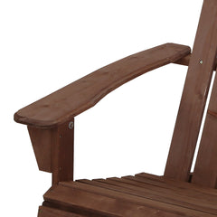 Gardeon Outdoor Sun Lounge Beach Chairs Table Setting Wooden Adirondack Patio Chair Brwon