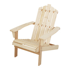 Gardeon Outdoor Sun Lounge Beach Chairs Table Setting Wooden Adirondack Patio Chair Light Wood Tone