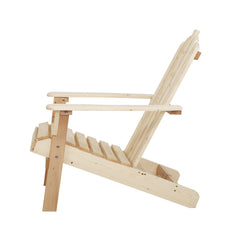 Gardeon Outdoor Sun Lounge Beach Chairs Table Setting Wooden Adirondack Patio Chair Light Wood Tone