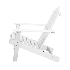 Gardeon Outdoor Sun Lounge Beach Chairs Table Setting Wooden Adirondack Patio Chair White