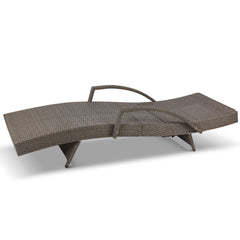 Gardeon Set of 2 Sun Lounge Outdoor Furniture Wicker Lounger Rattan Day Bed Garden Patio Grey