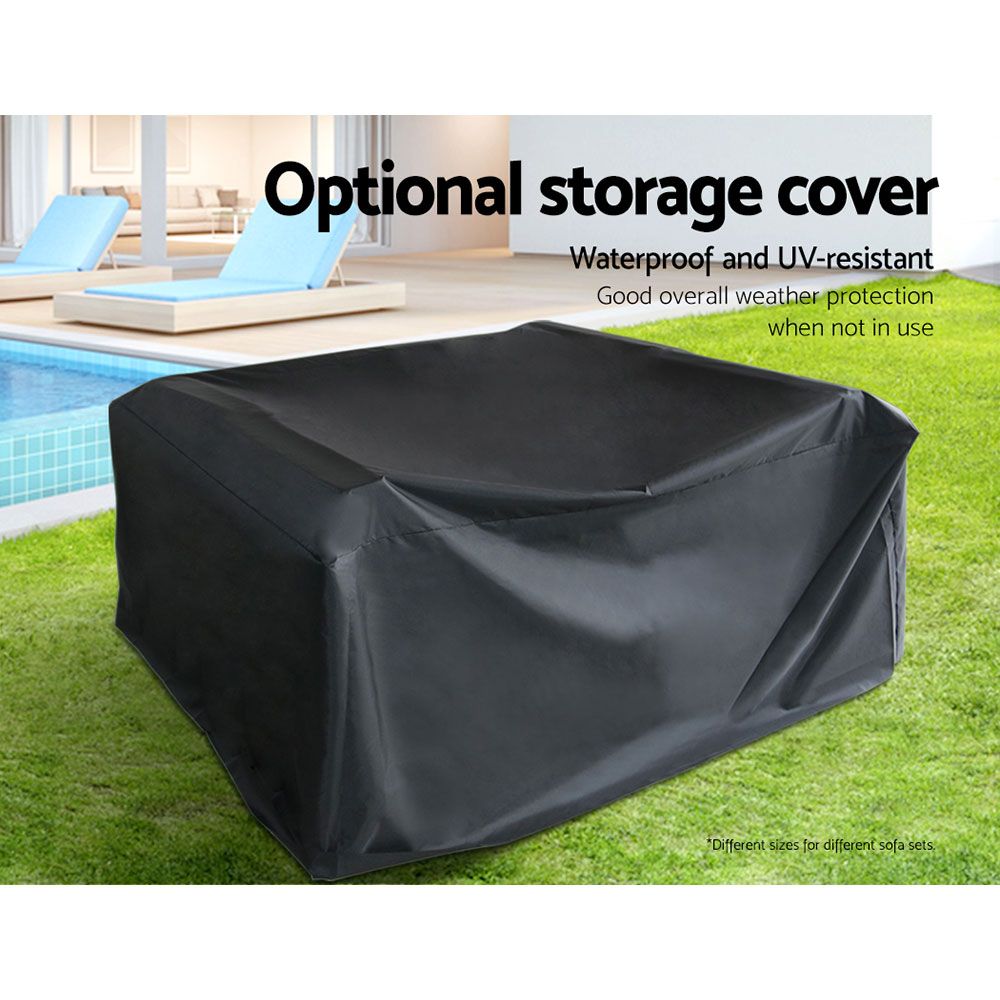 Gardeon 10-Piece Outdoor Sofa Set Wicker Couch Lounge Setting Cover