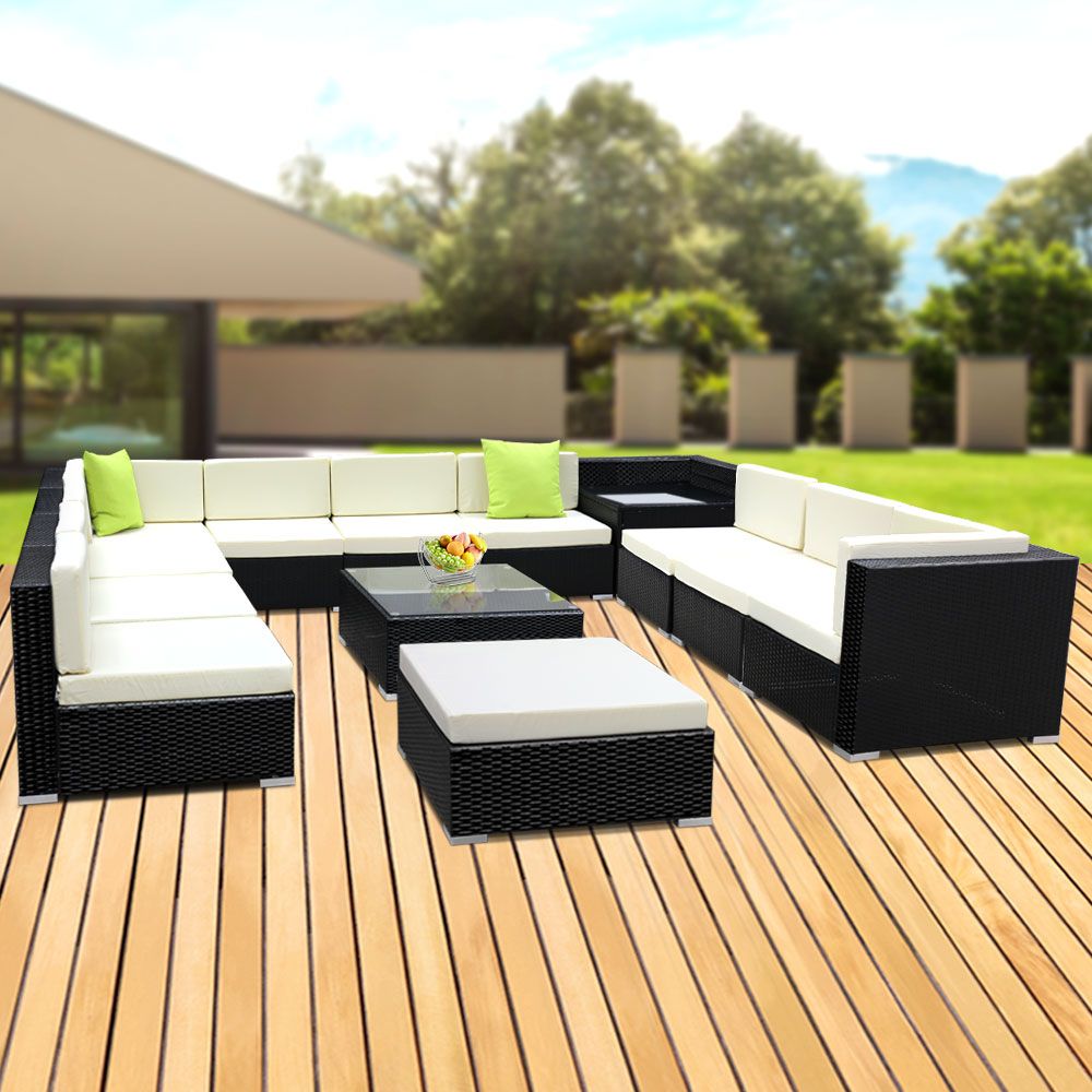Gardeon 13-Piece Outdoor Sofa Set Wicker Couch Lounge Setting 11 Seater
