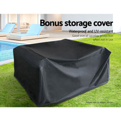 Gardeon 8-Piece Outdoor Sofa Set Wicker Couch Lounge Setting Cover