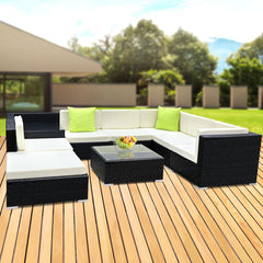 Gardeon 9-Piece Outdoor Sofa Set Wicker Couch Lounge Setting 7 Seater