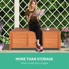 Gardeon Outdoor Storage Bench Box 210L Wooden Patio Furniture Garden Chair Seat