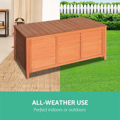 Gardeon Outdoor Storage Bench Box 210L Wooden Patio Furniture Garden Chair Seat