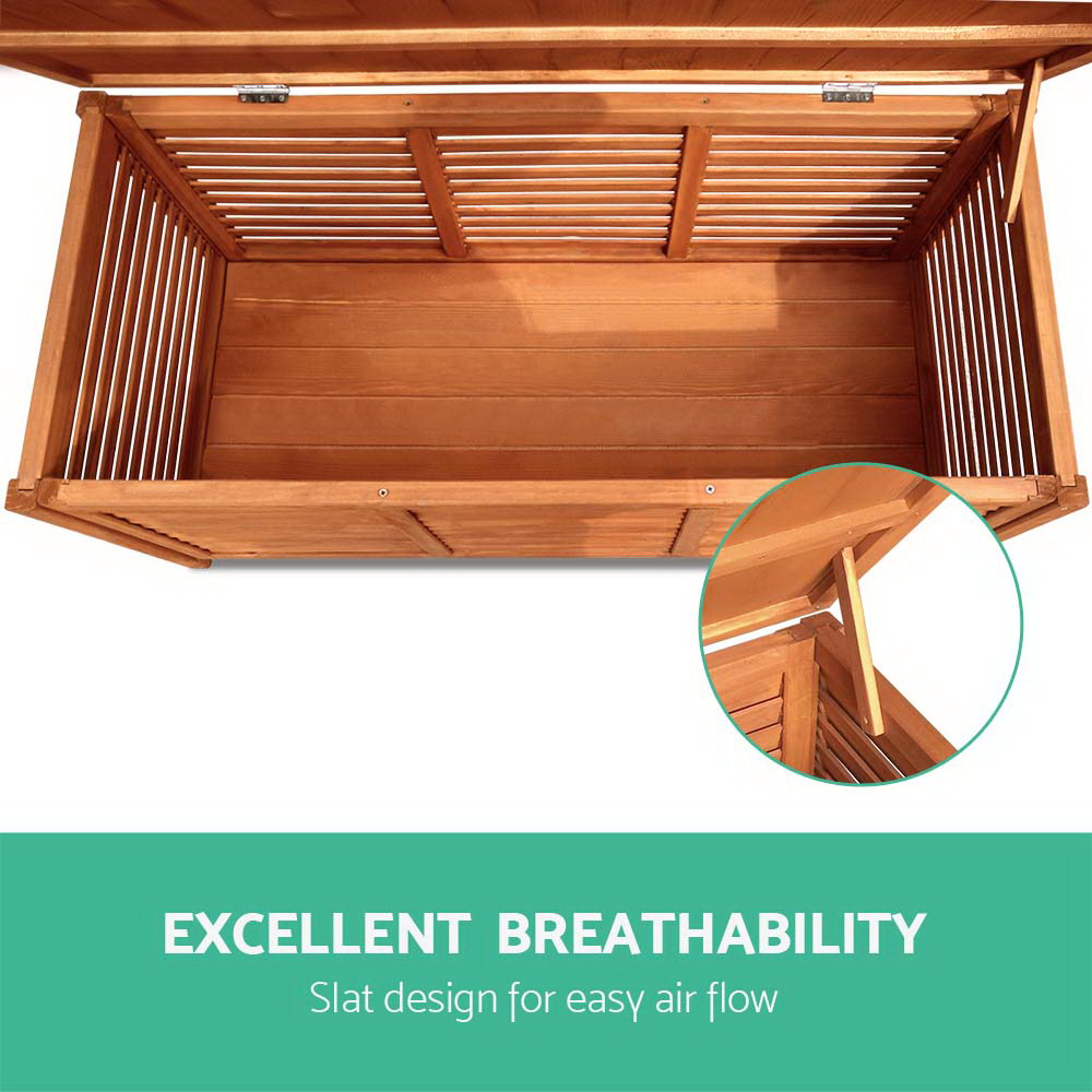 Gardeon Outdoor Storage Bench Box 210L Wooden Patio Furniture Garden Chair Seat