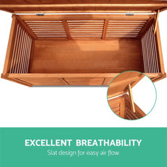Gardeon Outdoor Storage Bench Box 210L Wooden Patio Furniture Garden Chair Seat