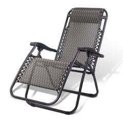 Gardeon Zero Gravity Chair Folding Outdoor Recliner Adjustable Sun Lounge Camping Grey